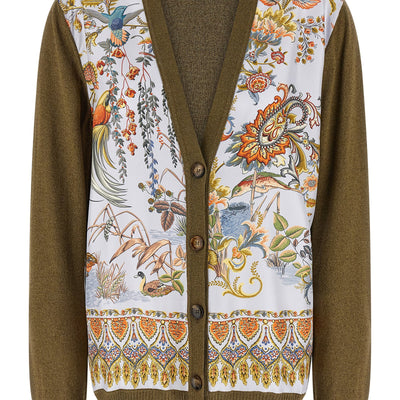 Etro Paisley Silk Insert Cardigan