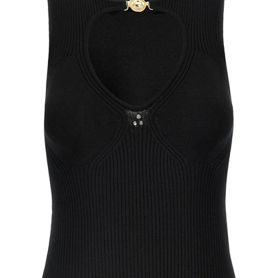 Marine Serre Moon Jewelry Knit Open Neck Top