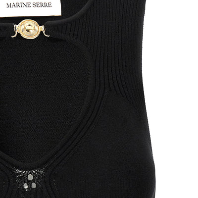 Marine Serre Moon Jewelry Knit Open Neck Top