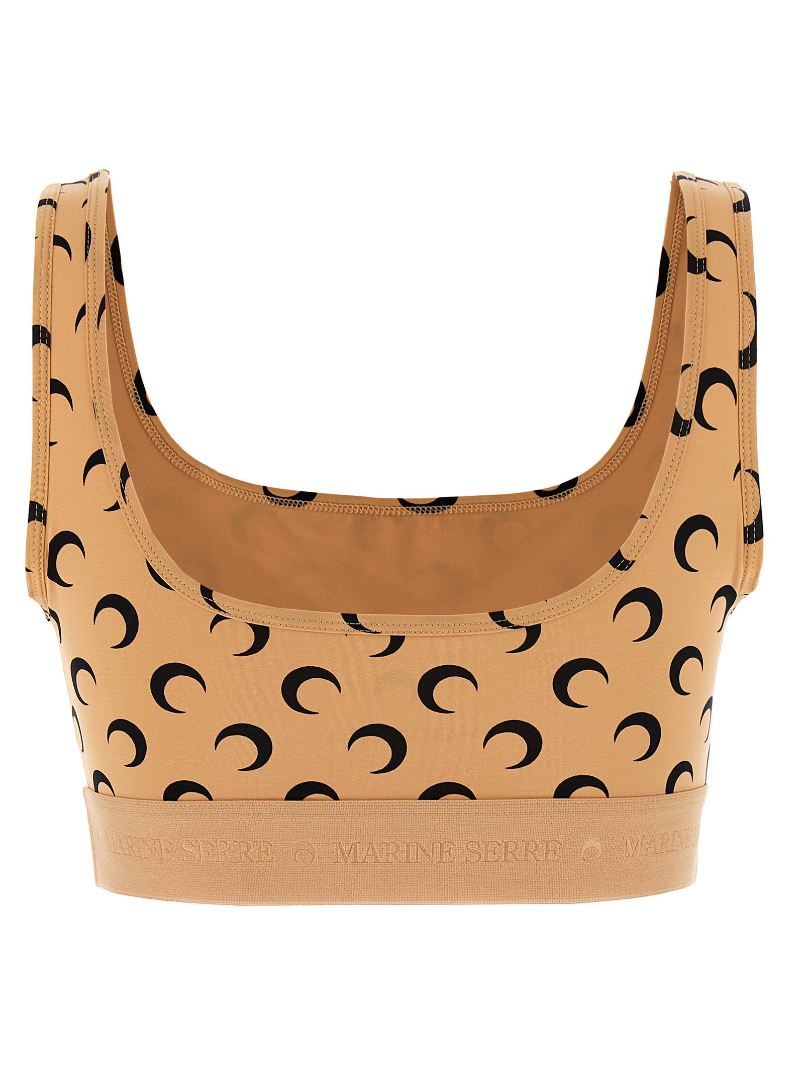 Marine Serre Moon Printed Jersey Cropped Top