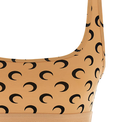 Marine Serre Moon Printed Jersey Cropped Top