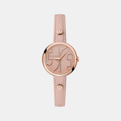 Furla Heritage Women Quartz Rose Gold Dial Analog Leather Watch WW00005012L3