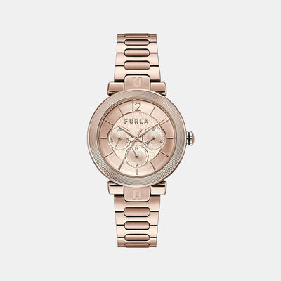 Furla Athleisure Women Quartz Rose Gold Dial Multi-Function Stainless Steel Watch WW00011006L3