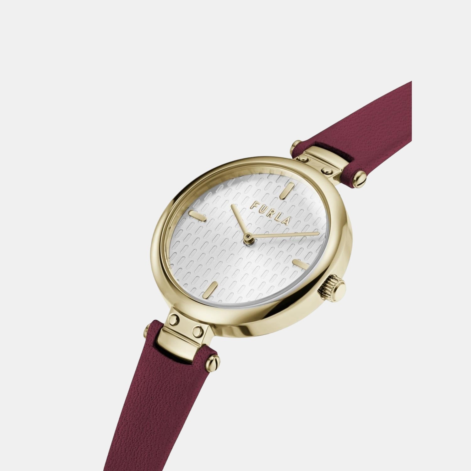 Furla Glamour Chic Women Quartz Silver Dial Analog Leather Watch WW00018003L2
