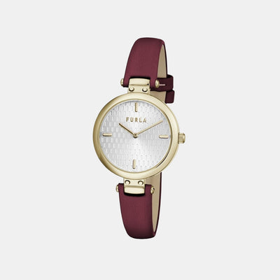 Furla Glamour Chic Women Quartz Silver Dial Analog Leather Watch WW00018003L2