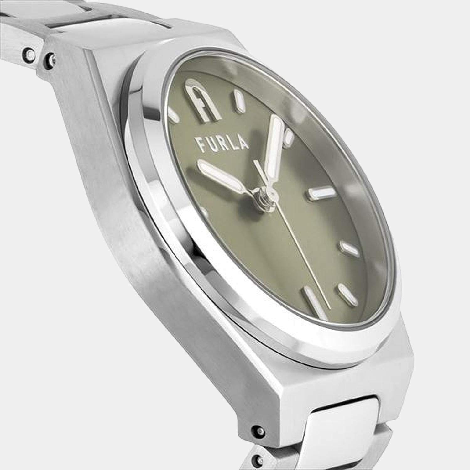 Furla Athleisure Women Quartz Green Dial Analog Stainless Steel Watch WW00020008L1