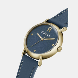 Furla Heritage Women Quartz Blue Dial Analog Leather Watch WW00023012L2