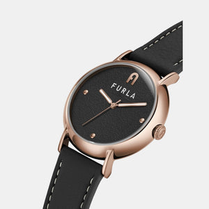 Furla Heritage Women Quartz Black Dial Analog Leather Watch WW00023013L3