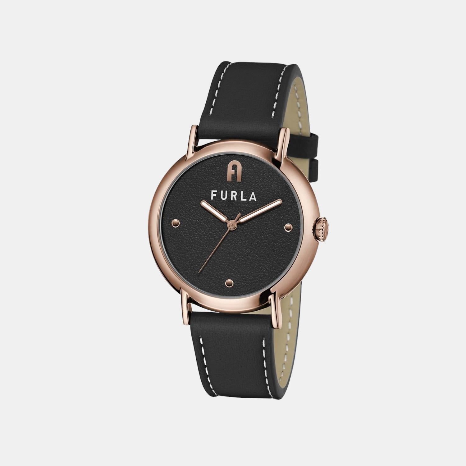 Furla Heritage Women Quartz Black Dial Analog Leather Watch WW00023013L3