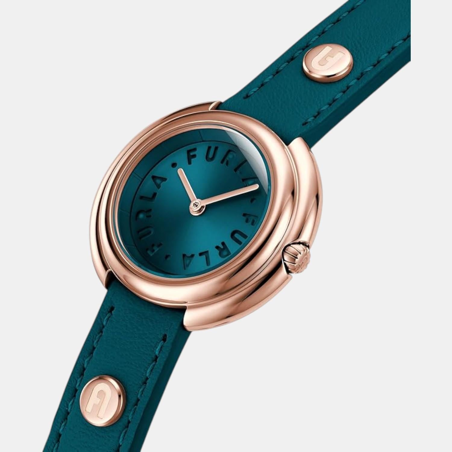 Furla Heritage Women Quartz Blue Dial Analog Leather Watch WW00031002L3