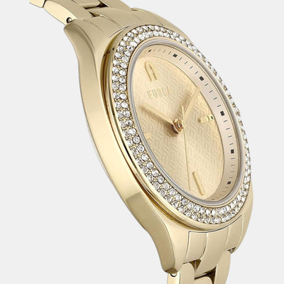 Furla Athleisure Women Quartz Champagne Dial Analog Stainless Steel Watch WW00038003L2