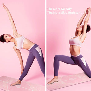 Suede Anti-Slip Yoga Mat With Alignment Lines