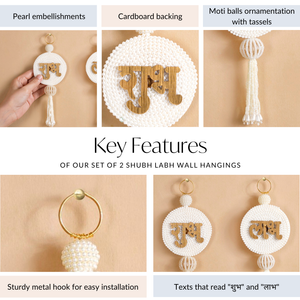 Pearl Shubh Labh Wall Hangings Set Of 2