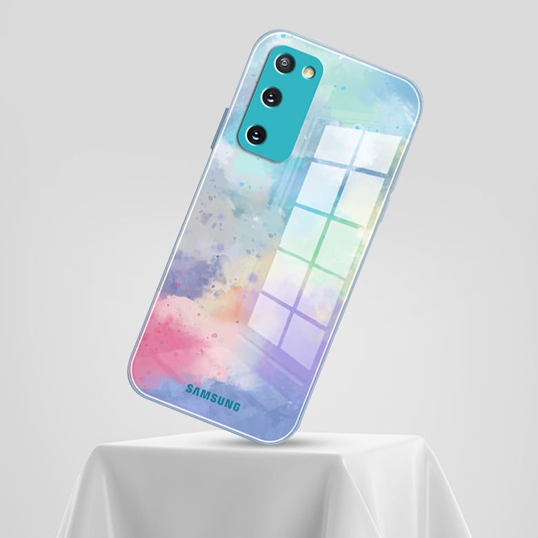 Galaxy S20 FE Watercolor Splatter Glass Back Case