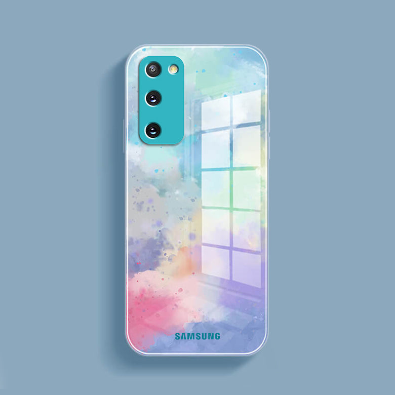Galaxy S20 FE Watercolor Splatter Glass Back Case