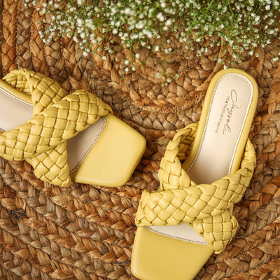 Blazing Yellow Braided Flats