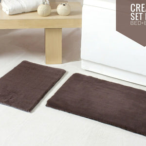 Luxury Bathroom Rug Mats, super soft anti slip bath mats, super absorbent bathroom rug -  Rabbit fur, Dark tones