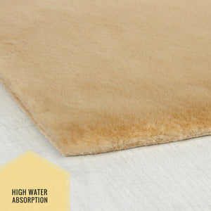 Luxury Bathroom Rug Mats, super soft anti slip bath mats, super absorbent bathroom rug -  Rabbit fur, Light tones