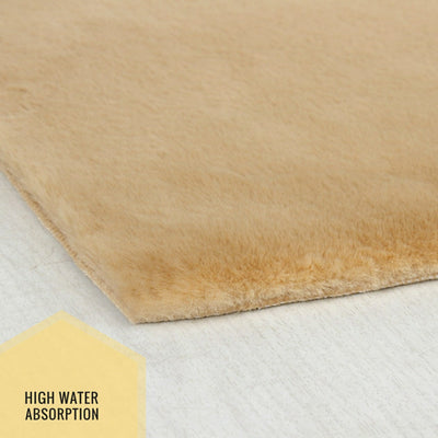 Luxury Bathroom Rug Mats, super soft anti slip bath mats, super absorbent bathroom rug -  Rabbit fur, Light tones