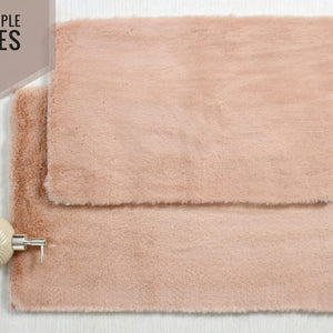 Luxury Bathroom Rug Mats, super soft anti slip bath mats, super absorbent bathroom rug -  Rabbit fur, Light tones