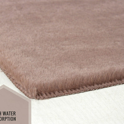 Luxury Bathroom Rug Mats, super soft anti slip bath mats, super absorbent bathroom rug -  Rabbit fur, Dark tones
