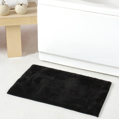 Luxury Bathroom Rug Mats, super soft anti slip bath mats, super absorbent bathroom rug -  Rabbit fur, Dark tones