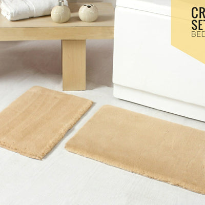 Luxury Bathroom Rug Mats, super soft anti slip bath mats, super absorbent bathroom rug -  Rabbit fur, Light tones