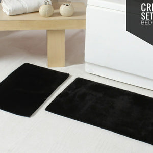 Luxury Bathroom Rug Mats, super soft anti slip bath mats, super absorbent bathroom rug -  Rabbit fur, Dark tones