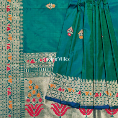 Sea Green Banarasi Handloom Katan Silk Saree