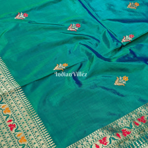 Sea Green Banarasi Handloom Katan Silk Saree