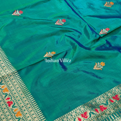 Sea Green Banarasi Handloom Katan Silk Saree