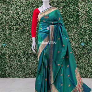 Sea Green Banarasi Handloom Katan Silk Saree