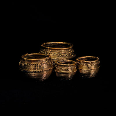 Handcrafted Dhokra Mana (Set of 4)