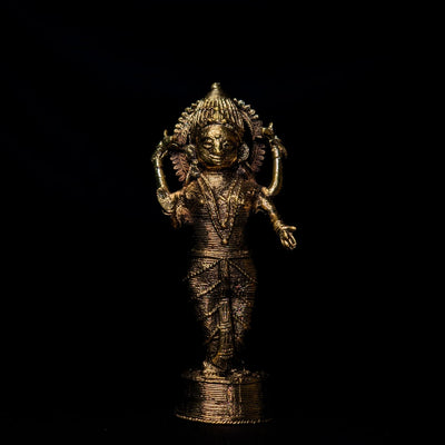 Handmade Dhokra - Standing Maa Laxmi on Base