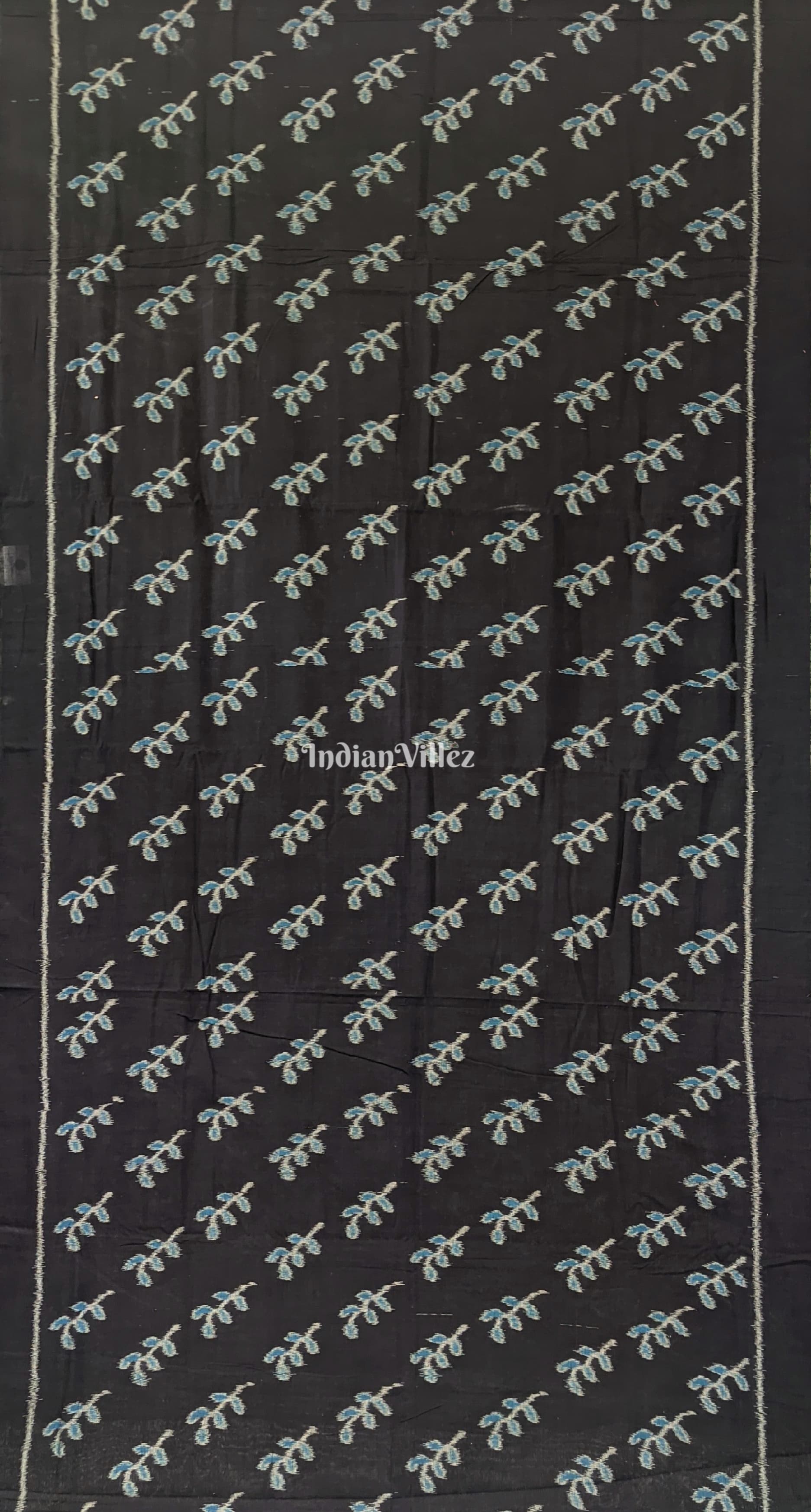 Black Odisha Ikat Sambalpuri Pure Cotton Saree