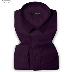 Plain Cotton Blend Shirt for Man (Purple)