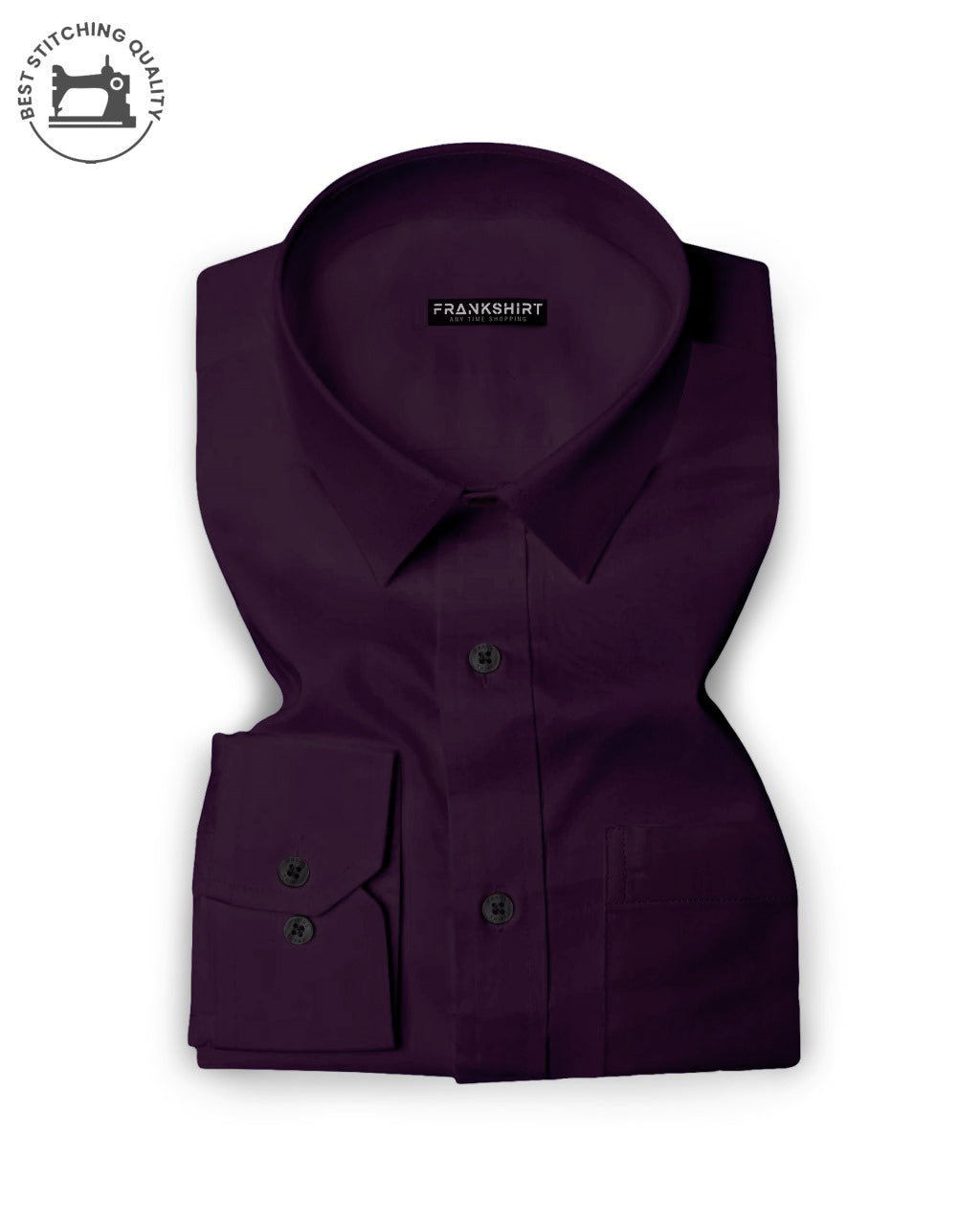 Plain Cotton Blend Shirt for Man (Purple)