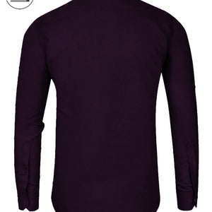 Plain Cotton Blend Shirt for Man (Purple)