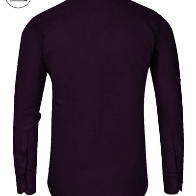 Plain Cotton Blend Shirt for Man (Purple)