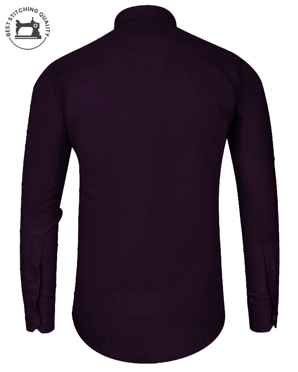 Plain Cotton Blend Shirt for Man (Purple)