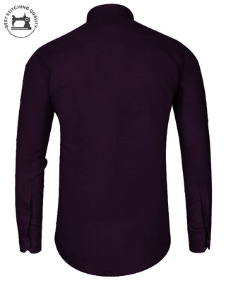 Plain Cotton Blend Shirt for Man (Purple)