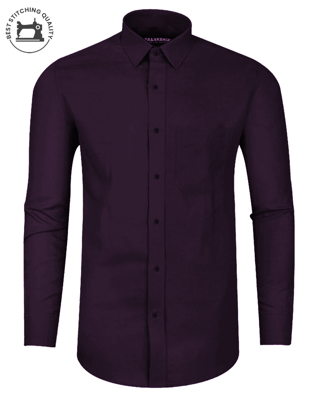 Plain Cotton Blend Shirt for Man (Purple)