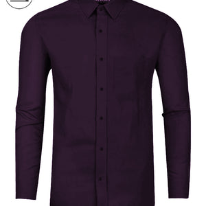 Plain Cotton Blend Shirt for Man (Purple)