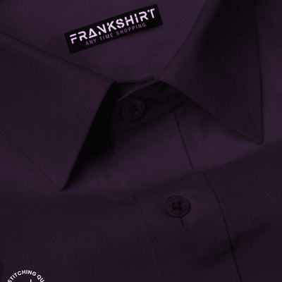 Plain Cotton Blend Shirt for Man (Purple)