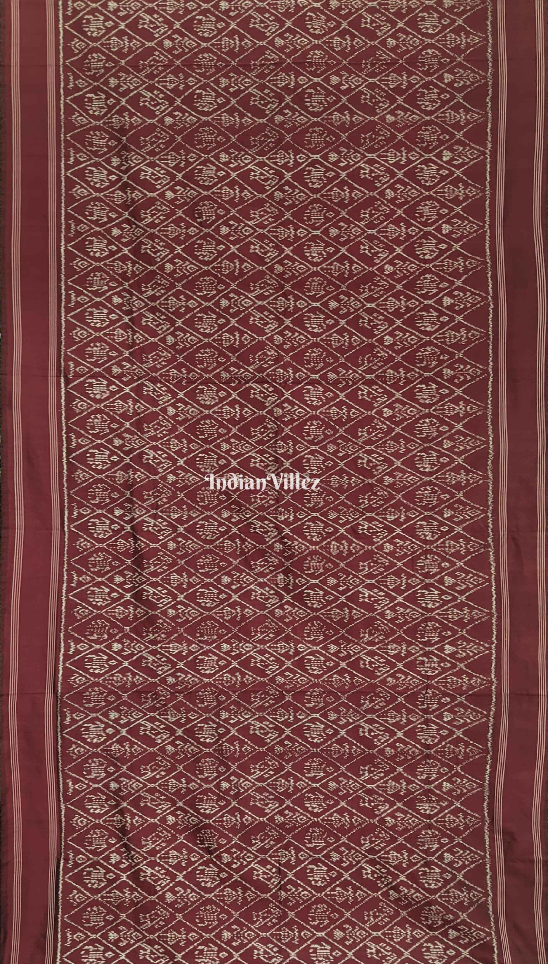 Coffee Pochampally Ikat Silk Saree
