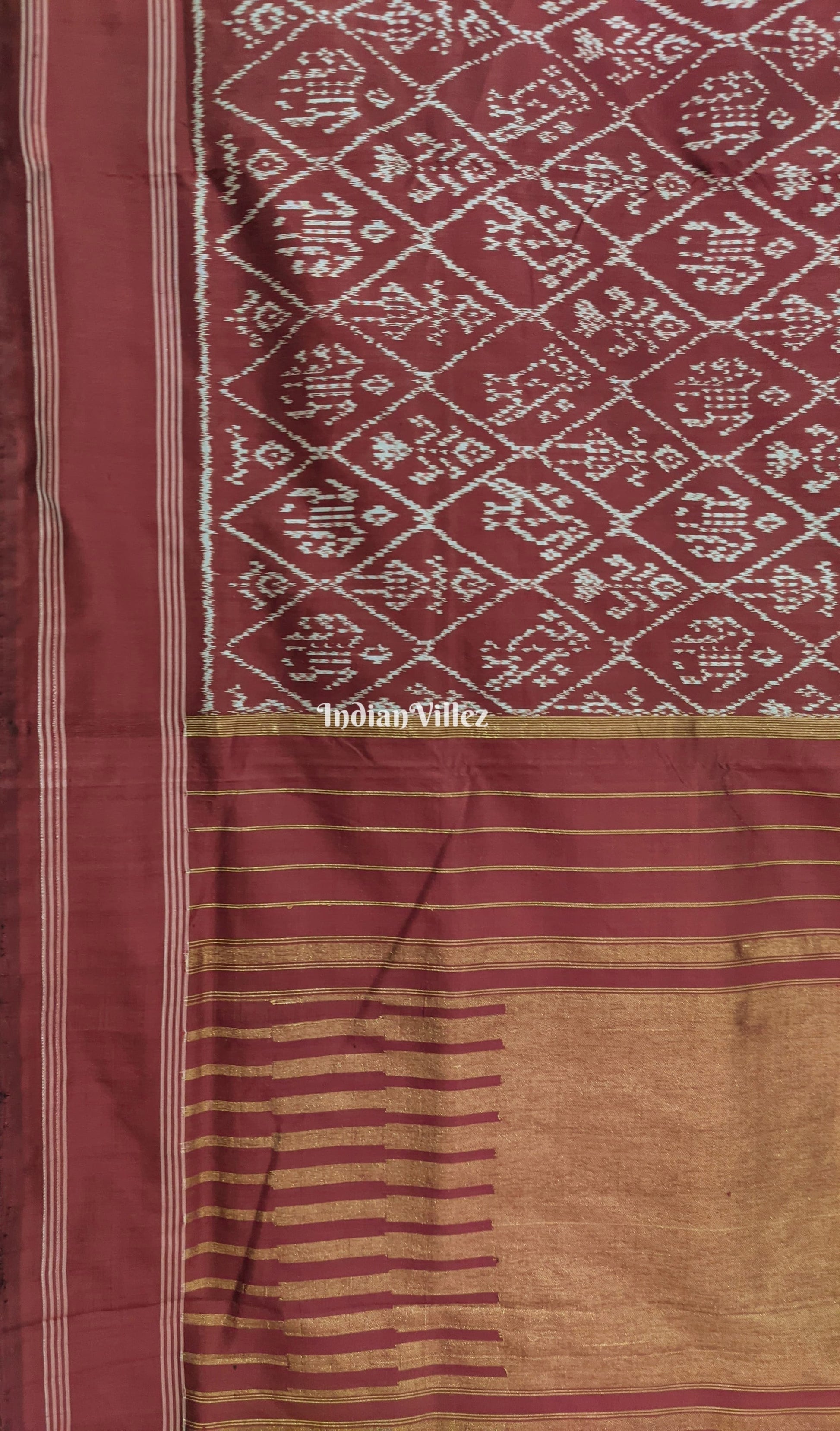 Coffee Pochampally Ikat Silk Saree