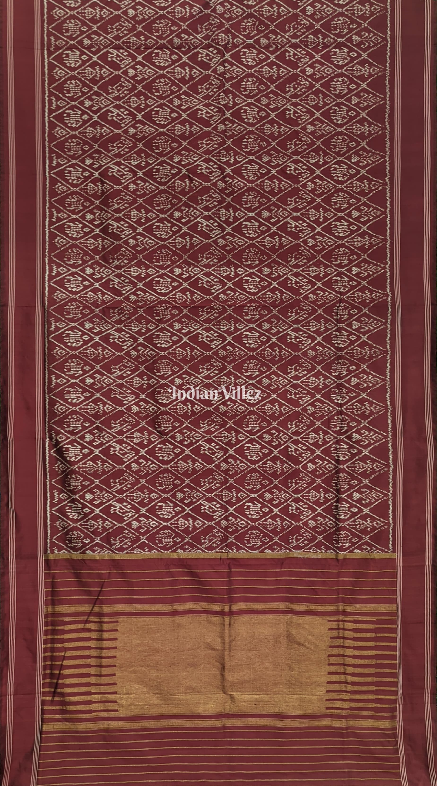 Coffee Pochampally Ikat Silk Saree