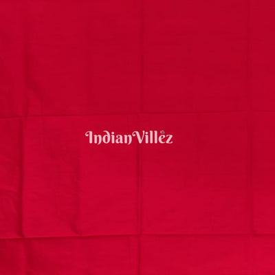 Orange Red Parrot theme Pochampally Ikat Silk Saree