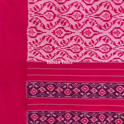 Baby Rani Pink Dual Tone Pochampally Ikat Silk Saree