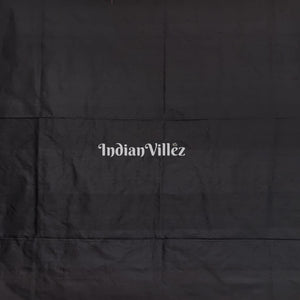 Orange Floral Design Pochampally Ikat Silk Saree